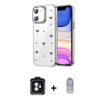 MARSİLYAN™- iPhone 11 Kılıf Yörünge Form - Siyah Joko Magic 5D Cam + PVD Metal Kamera Lens - MI