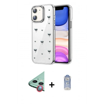 MARSİLYAN™- iPhone 11 Kılıf Yörünge Form - Siyah Joko Magic 5D Cam + Raze Metal Kamera Lens - KI