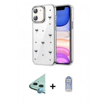 MARSİLYAN™- iPhone 11 Kılıf Yörünge Form - Siyah Joko Magic 5D Cam + Raze Metal Kamera Lens - MI