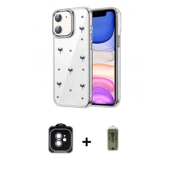 MARSİLYAN™- iPhone 11 Kılıf Yörünge Form - Siyah Joko Magic 5D Hayalet Cam + PVD Metal Kamera Lens - YL