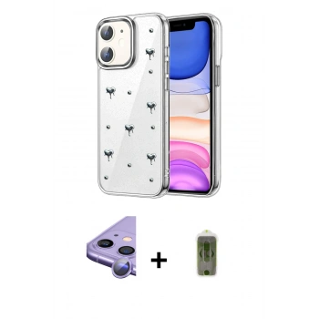MARSİLYAN™- iPhone 11 Kılıf Yörünge Form - Siyah Joko Magic 5D Hayalet Cam + Raze Metal Kamera Lens - MR