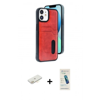 MARSİLYAN™- iPhone 11 Kılıf Yörünge Işık Serisi - Şeffaf Pasifik Cam Ekran Koruyucu + Renkli Kamera Lens Koruma Cam - SI