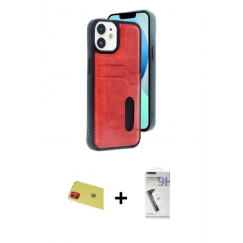 MARSİLYAN™- iPhone 11 Kılıf Yörünge Işık Serisi - Şeffaf Uv Polymer Nano Ekran Koruyucu + Rainbow Kamera Lens Koruma Cam - KI