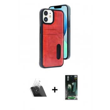 MARSİLYAN™- iPhone 11 Kılıf Yörünge Işık Serisi - Siyah 360 Mat Full Body Arka Koruyucu + Kamera Lens Koruma Cam - SF