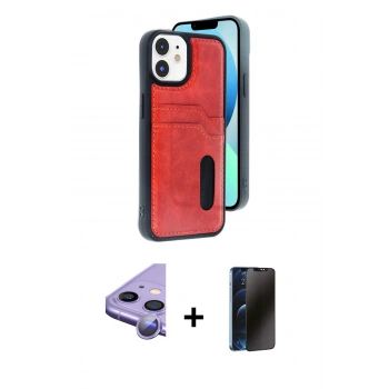 MARSİLYAN™- iPhone 11 Kılıf Yörünge Işık Serisi - Siyah 3D Antistatik Hayalet Cam Ekran Koruyucu + Raze Metal Kamera Lens - MR