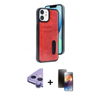 MARSİLYAN™- iPhone 11 Kılıf Yörünge Işık Serisi - Siyah 3D Antistatik Mat Seramik Nano Ekran Koruyucu + Raze Metal Kamera Lens - MR