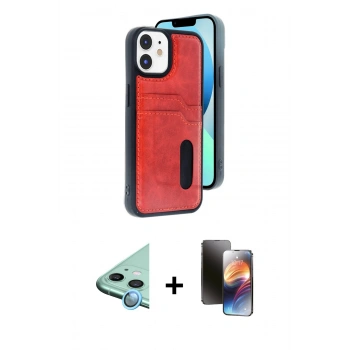 MARSİLYAN™- iPhone 11 Kılıf Yörünge Işık Serisi - Siyah 3D Antistatik Mat Seramik Nano Ekran Koruyucu + Raze Metal Kamera Lens - MI