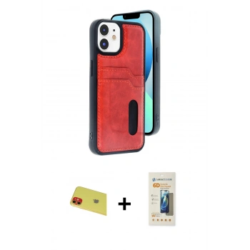 MARSİLYAN™- iPhone 11 Kılıf Yörünge Işık Serisi - Siyah 6D Mat Seramik Hayalet Nano Ekran Koruyucu + Rainbow Kamera Lens Koruma Cam - KI