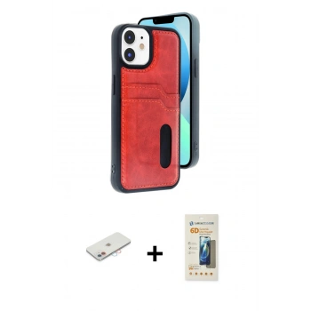 MARSİLYAN™- iPhone 11 Kılıf Yörünge Işık Serisi - Siyah 6D Mat Seramik Hayalet Nano Ekran Koruyucu + Renkli Kamera Lens Koruma Cam - PE