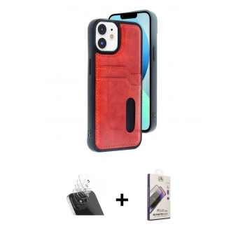MARSİLYAN™- iPhone 11 Kılıf Yörünge Işık Serisi - Siyah Bilvis 3D Mat Cam Ekran Koruyucu + Kamera Lens Koruma Cam - SF