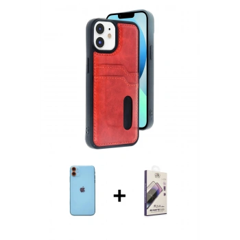 MARSİLYAN™- iPhone 11 Kılıf Yörünge Işık Serisi - Siyah Bilvis 3D Mat Cam Ekran Koruyucu + Neon Fosforlu Kamera Lens - TU