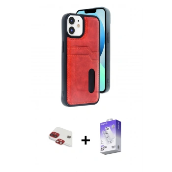 MARSİLYAN™- iPhone 11 Kılıf Yörünge Işık Serisi - Siyah Bilvis 5in1 3D Magic Cam Ekran Koruyucu + Pers Alüminyum Kamera Lens - KI