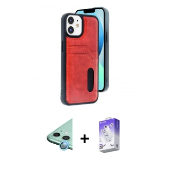 MARSİLYAN™- iPhone 11 Kılıf Yörünge Işık Serisi - Siyah Bilvis 5in1 3D Magic Cam Ekran Koruyucu + Raze Metal Kamera Lens - MI