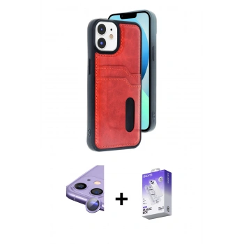 MARSİLYAN™- iPhone 11 Kılıf Yörünge Işık Serisi - Siyah Bilvis 5in1 3D Magic Cam Ekran Koruyucu + Raze Metal Kamera Lens - MR