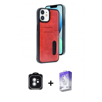 MARSİLYAN™- iPhone 11 Kılıf Yörünge Işık Serisi - Siyah Bilvis 5in1 3D Magic Cam Ekran Koruyucu + PVD Metal Kamera Lens - YL