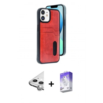 MARSİLYAN™- iPhone 11 Kılıf Yörünge Işık Serisi - Siyah Bilvis 5in1 3D Magic Cam Ekran Koruyucu + Raze Metal Kamera Lens - GS