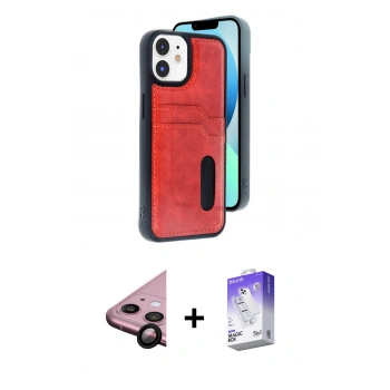 MARSİLYAN™- iPhone 11 Kılıf Yörünge Işık Serisi - Siyah Bilvis 5in1 3D Magic Cam Ekran Koruyucu + Raze Metal Kamera Lens - SH