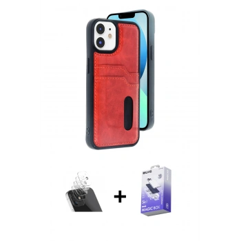 MARSİLYAN™- iPhone 11 Kılıf Yörünge Işık Serisi - Siyah Bilvis 5in1 5D Magic Hayalet Cam Ekran Koruyucu + Kamera Lens Koruma Cam - SF