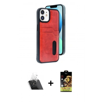 MARSİLYAN™- iPhone 11 Kılıf Yörünge Işık Serisi - Siyah Buffer Cam Ekran Koruyucu + Kamera Lens Koruma Cam - SF