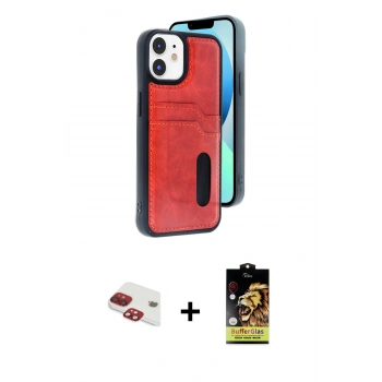 MARSİLYAN™- iPhone 11 Kılıf Yörünge Işık Serisi - Siyah Buffer Cam Ekran Koruyucu + Pers Alüminyum Kamera Lens - KI