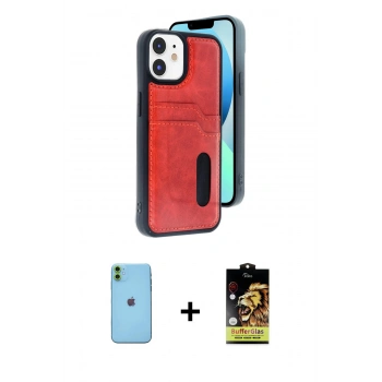 MARSİLYAN™- iPhone 11 Kılıf Yörünge Işık Serisi - Siyah Buffer Cam Ekran Koruyucu + Neon Fosforlu Kamera Lens - YL