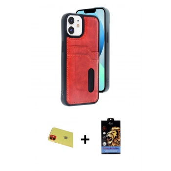 MARSİLYAN™- iPhone 11 Kılıf Yörünge Işık Serisi - Siyah Buffer Hayalet Cam Ekran Koruyucu + Rainbow Kamera Lens Koruma Cam - KI