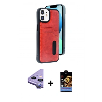 MARSİLYAN™- iPhone 11 Kılıf Yörünge Işık Serisi - Siyah Buffer Hayalet Cam Ekran Koruyucu + Raze Metal Kamera Lens - MR