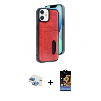 MARSİLYAN™- iPhone 11 Kılıf Yörünge Işık Serisi - Siyah Buffer Hayalet Cam Ekran Koruyucu + Pers Alüminyum Kamera Lens - GI