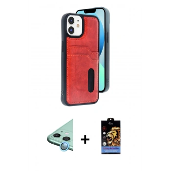 MARSİLYAN™- iPhone 11 Kılıf Yörünge Işık Serisi - Siyah Buffer Hayalet Cam Ekran Koruyucu + Raze Metal Kamera Lens - MI