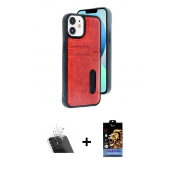 MARSİLYAN™- iPhone 11 Kılıf Yörünge Işık Serisi - Siyah Buffer Hayalet Cam Ekran Koruyucu + Kamera Lens Koruma Cam - SF