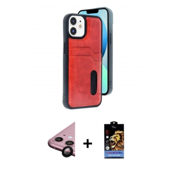 MARSİLYAN™- iPhone 11 Kılıf Yörünge Işık Serisi - Siyah Buffer Hayalet Cam Ekran Koruyucu + Raze Metal Kamera Lens - SH