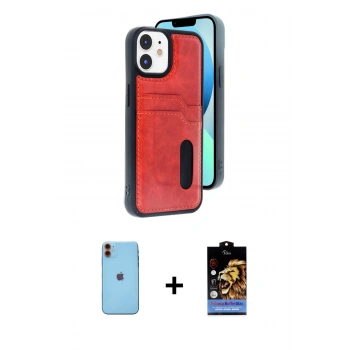 MARSİLYAN™- iPhone 11 Kılıf Yörünge Işık Serisi - Siyah Buffer Hayalet Cam Ekran Koruyucu + Neon Fosforlu Kamera Lens - TU