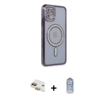 MARSİLYAN™- iPhone 11 Kılıf Zirve Doku Prime - Siyah Joko Magic 5D Cam + Pers Alüminyum Kamera Lens - GD