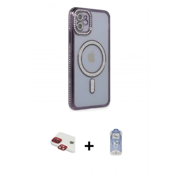 MARSİLYAN™- iPhone 11 Kılıf Zirve Doku Prime - Siyah Joko Magic 5D Cam + Pers Alüminyum Kamera Lens - KI