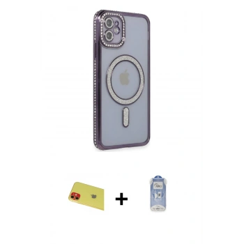 MARSİLYAN™- iPhone 11 Kılıf Zirve Doku Prime - Siyah Joko Magic 5D Cam + Rainbow Kamera Lens Koruma Cam - KI