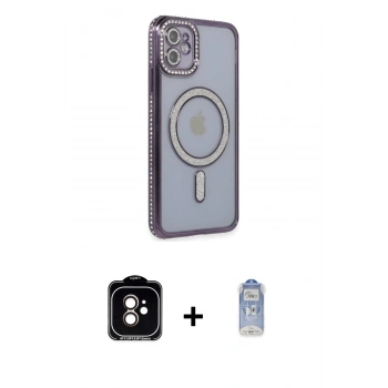 MARSİLYAN™- iPhone 11 Kılıf Zirve Doku Prime - Siyah Joko Magic 5D Cam + PVD Metal Kamera Lens - TU