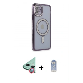MARSİLYAN™- iPhone 11 Kılıf Zirve Doku Prime - Siyah Joko Magic 5D Cam + Raze Metal Kamera Lens - KI