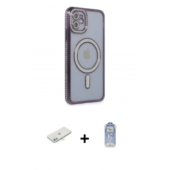 MARSİLYAN™- iPhone 11 Kılıf Zirve Doku Prime - Siyah Joko Magic 5D Cam + Renkli Kamera Lens Koruma Cam - SI