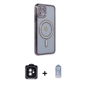 MARSİLYAN™- iPhone 11 Kılıf Zirve Doku Prime - Siyah Joko Magic 5D Cam + PVD Metal Kamera Lens - SH