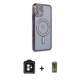 MARSİLYAN™- iPhone 11 Kılıf Zirve Doku Prime - Siyah Joko Magic 5D Hayalet Cam + PVD Metal Kamera Lens - MI
