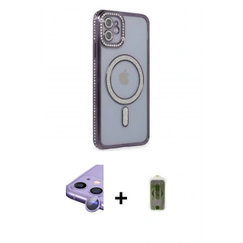 MARSİLYAN™- iPhone 11 Kılıf Zirve Doku Prime - Siyah Joko Magic 5D Hayalet Cam + Raze Metal Kamera Lens - MR