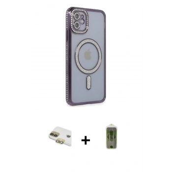 MARSİLYAN™- iPhone 11 Kılıf Zirve Doku Prime - Siyah Joko Magic 5D Hayalet Cam + Pers Alüminyum Kamera Lens - GD