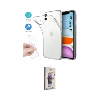 MARSİLYAN™- iPhone 11 Kılıf Zirve Doku - Siyah Bilvis 3D Cam Ekran Koruyucu
