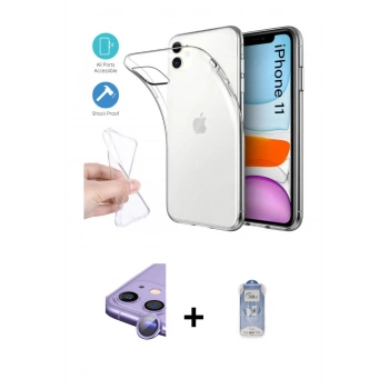 MARSİLYAN™- iPhone 11 Kılıf Zirve Doku - Siyah Joko Magic 5D Cam + Raze Metal Kamera Lens - MR