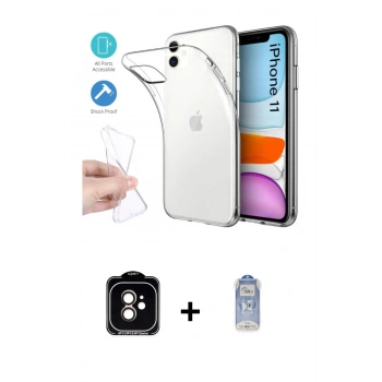 MARSİLYAN™- iPhone 11 Kılıf Zirve Doku - Siyah Joko Magic 5D Cam + PVD Metal Kamera Lens - TU