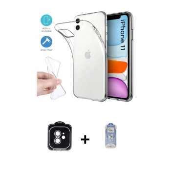 MARSİLYAN™- iPhone 11 Kılıf Zirve Doku - Siyah Joko Magic 5D Cam + PVD Metal Kamera Lens - YL