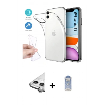 MARSİLYAN™- iPhone 11 Kılıf Zirve Doku - Siyah Joko Magic 5D Cam + Raze Metal Kamera Lens - GS
