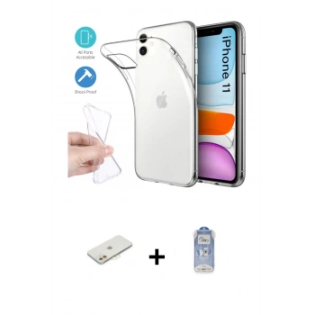 MARSİLYAN™- iPhone 11 Kılıf Zirve Doku - Siyah Joko Magic 5D Cam + Renkli Kamera Lens Koruma Cam - TU