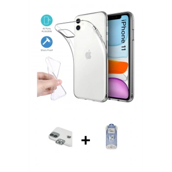 MARSİLYAN™- iPhone 11 Kılıf Zirve Doku - Siyah Joko Magic 5D Cam + Pers Alüminyum Kamera Lens - YL