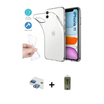 MARSİLYAN™- iPhone 11 Kılıf Zirve Doku - Siyah Joko Magic 5D Hayalet Cam + Pers Alüminyum Kamera Lens - GI